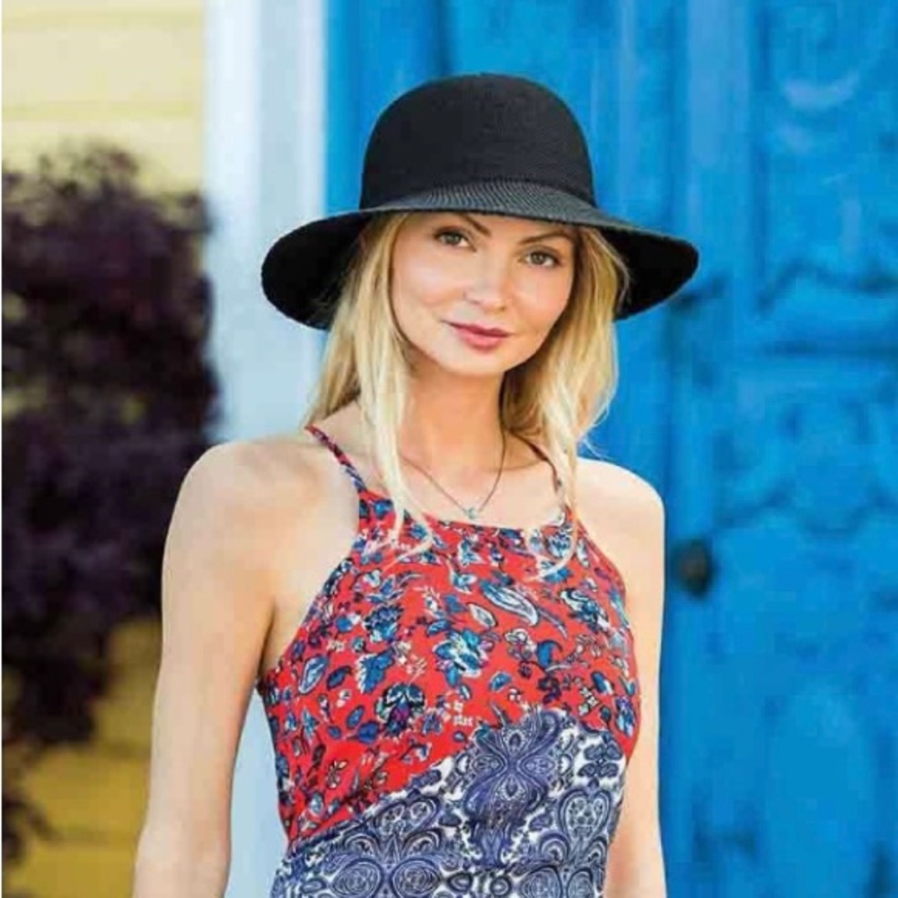 Wallaroo Hat Company Victoria Diva Sun Straw Hat Black